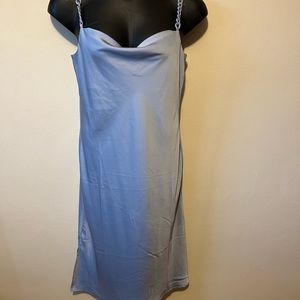 Beautiful blue slip dress w chain straps